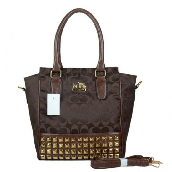 Coach Legacy Tanner In Studded Signature Small Coffee Crossbody Bags BNS